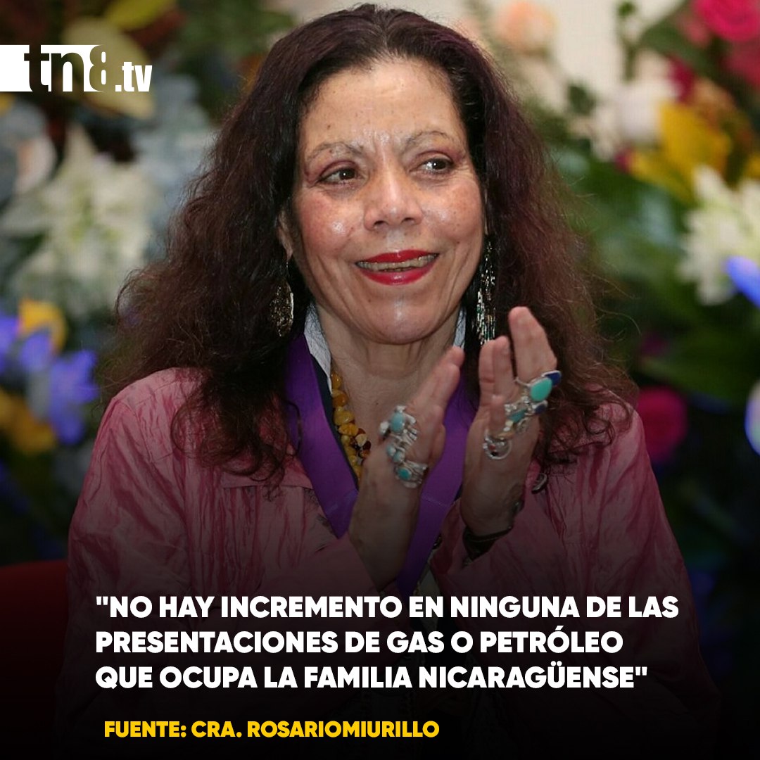 💥La Vice Presidente de #Nicaragua Compañera Rosario Murillo informó: que no hay incremento en ninguna de las presentaciones de Gas o Petróleo que ocupa la Familia nicaragüense @fr1nkro @VicentePatio14 @BetetaGaby #UnidosEnVictorias