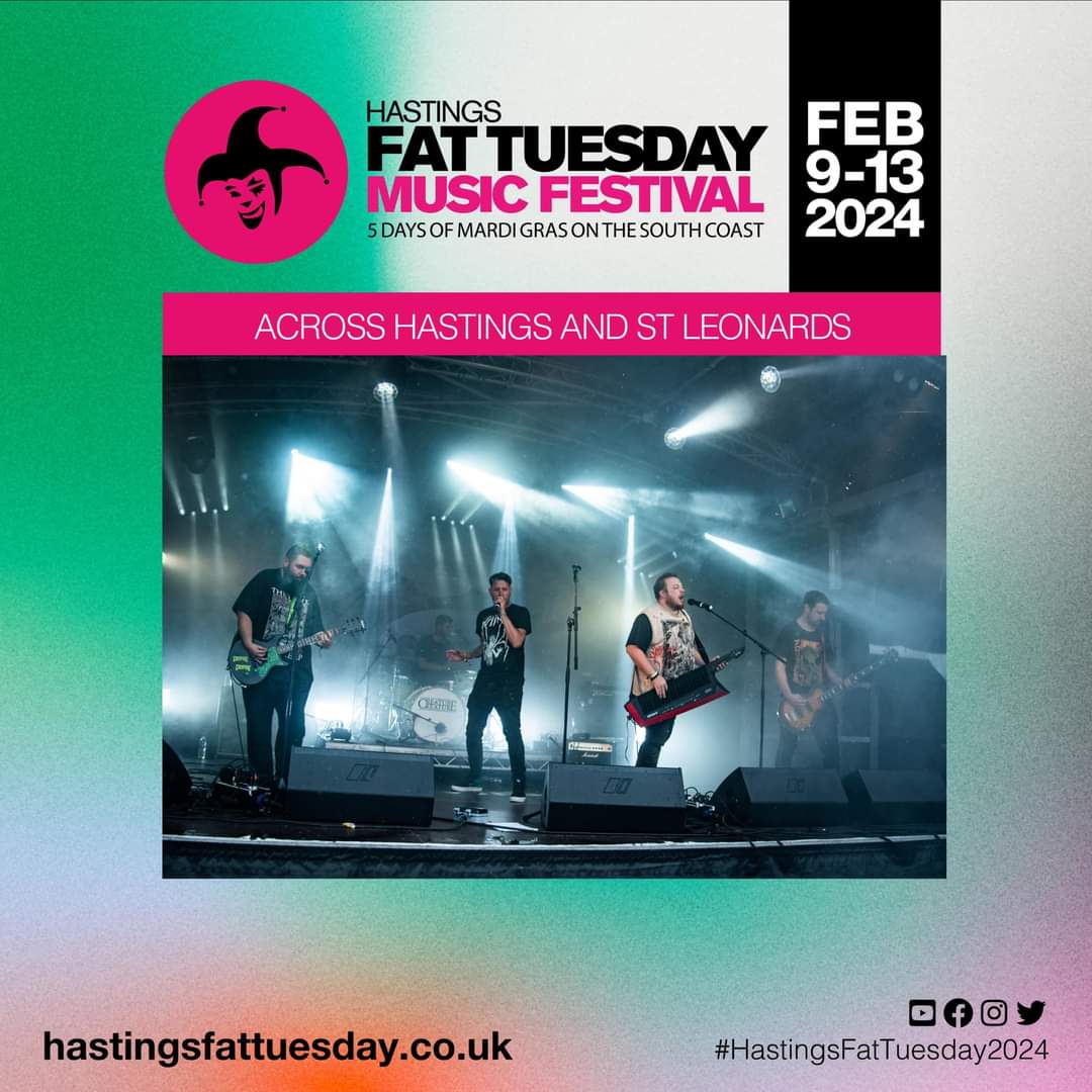 Here's the schedule for our full electric sets @Hastingsfattues on Tuesday 13th of February 🤘 8pm - The Carlisle 9pm - The Lord Nelson 10pm - The London Trader We'll be playing new songs from our upcoming EP plus favourites from our debut album 🤩 #Hastings #fattuesday