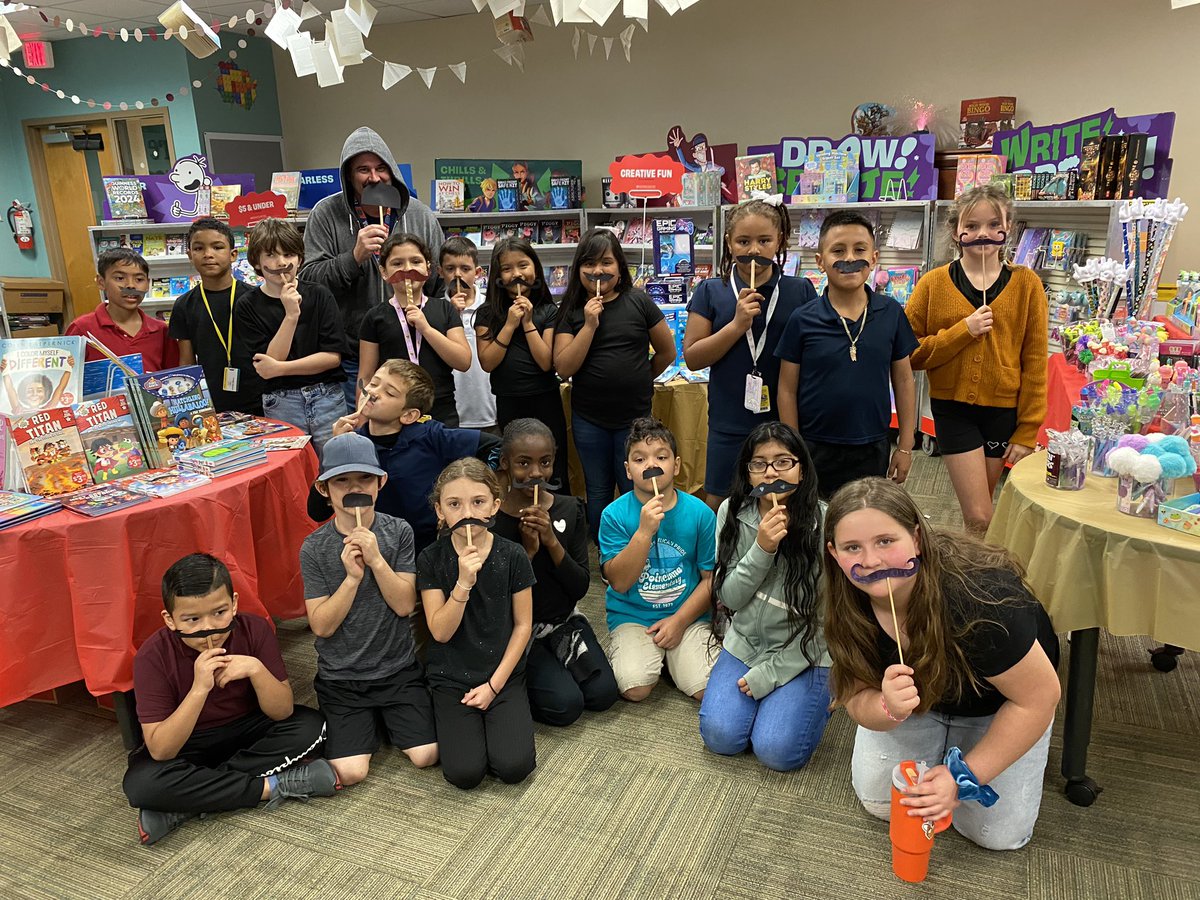 Kristi & Celine (@crazybookladies) on Twitter photo Today was “Mystery Day” for Spirit Week and Mr. Roderick’s class enjoyed being characters from The Haunted Mustache by @mcgeejp! I think these 3rd graders are looking fabulous with their tonsorial delights 🥸 <a href="/PoincianaCCPS/">Poinciana Elementary</a> <a href="/FloridaSSYRA/">Florida SSYRA</a> Today was “Mystery Day” for Spirit Week and Mr. Roderick’s class enjoyed being characters from The Haunted Mustache by @mcgeejp! I think these 3rd graders are looking fabulous with their tonsorial delights 🥸 <a href="/PoincianaCCPS/">Poinciana Elementary</a> <a href="/FloridaSSYRA/">Florida SSYRA</a>