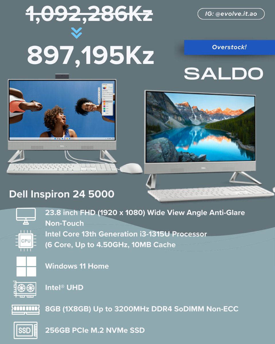 itevolved's tweet image. Sou slim e poderoso.
Dell Inspiron 24 5000 AIO (All In One)