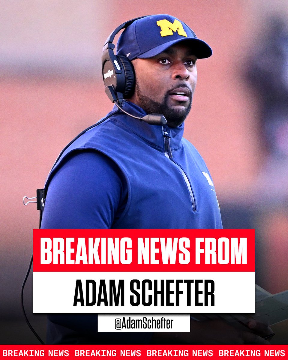 Breaking: Michigan has promoted offensive coordinator/offensive line coach Sherrone Moore to head coach, school sources tell @AdamSchefter.