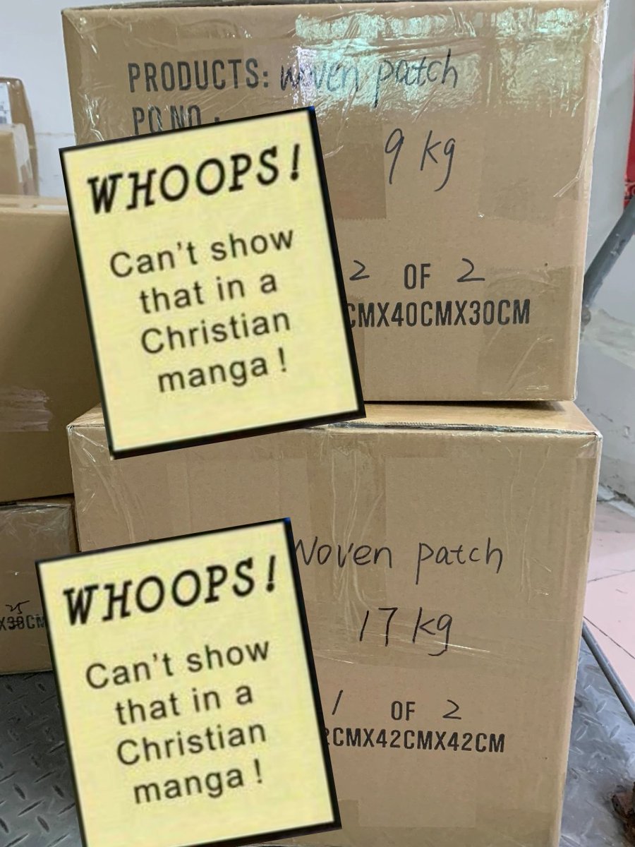 PKPatchworks's tweet image. I've got 57 pounds of patches arriving in the mail on Monday yall my shipping guy's gonna lose it.
First person to guess how many patches are in the boxes gets a code for a free patch :^)