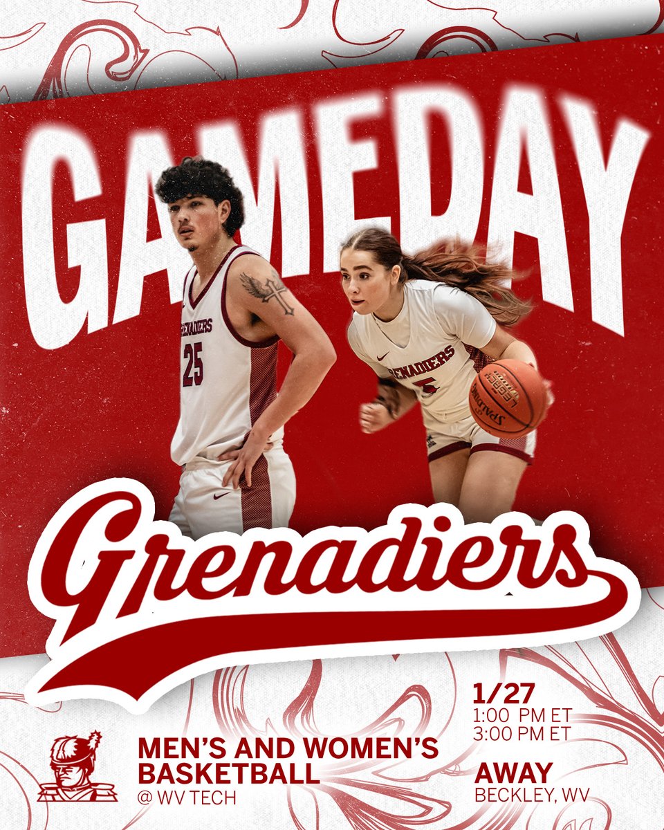The Grenadiers head to the Mountain State to take on <a href="/wvutechsports/">WVU Tech Athletics</a> today at 1 and 3 pm!

Watch: goldenbearathletics.com/coverage