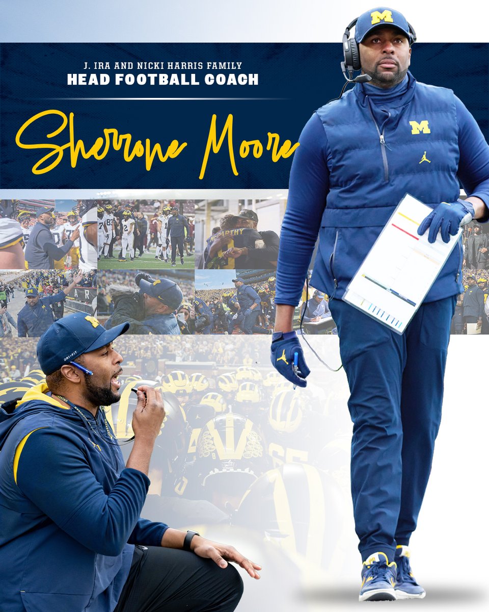 Our head @UMichFootball coach needs no introduction... Congratulations, @Coach_SMoore! ANNOUNCEMENT » myumi.ch/n75rx LEARN MORE » mgoblue.com/CoachMoore