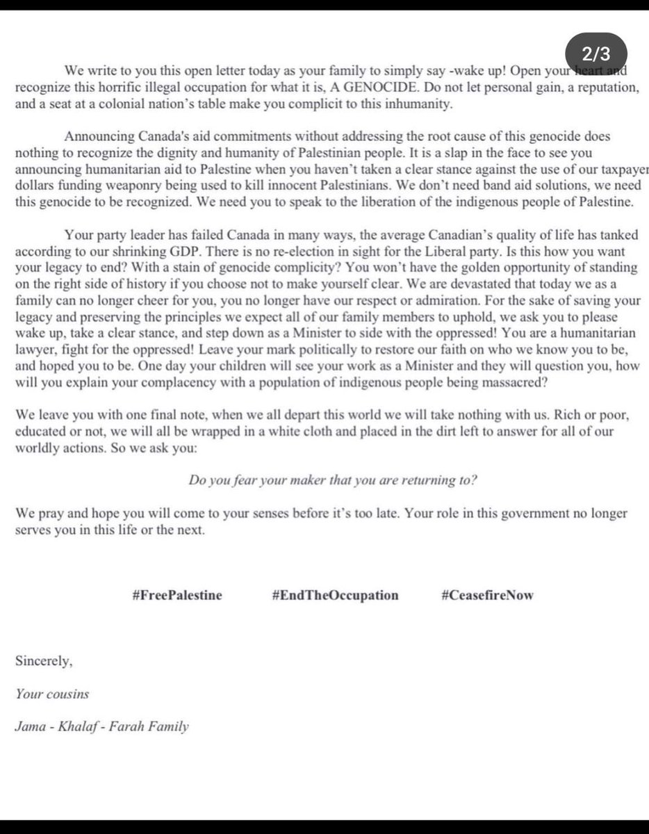 ELDV4Palestine's tweet image. Open letter to @HonAhmedHussen from his family