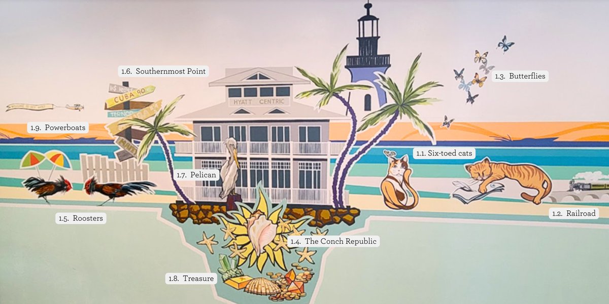 Key West is such a unique destination with vibrant and eclectic culture, stunning sunsets, historic landmarks, and a laid-back island lifestyle.

Vasyl Germanskyi, a Key West Local, painted a tribute in our lobby that truly captures the essence of Key West.