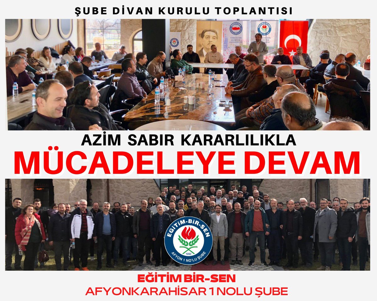Şube Yönetim, Disiplin, Denetleme Kurulu üyelerimiz, İlçe Teşkilatlarımız ve Kadınlar Komisyonu üyelerimizle EĞİTİM BİR-SEN AFYONKARAHİSAR 1NOLU ŞUBE DİVAN KURULU Toplantımızı gerçekleştirdik.

Katılım ve katkı sunan tüm teşkilatımıza, kardeşlerimize teşekkür ediyorum.<a href="/afyon_1/">EBS Afyon1</a>