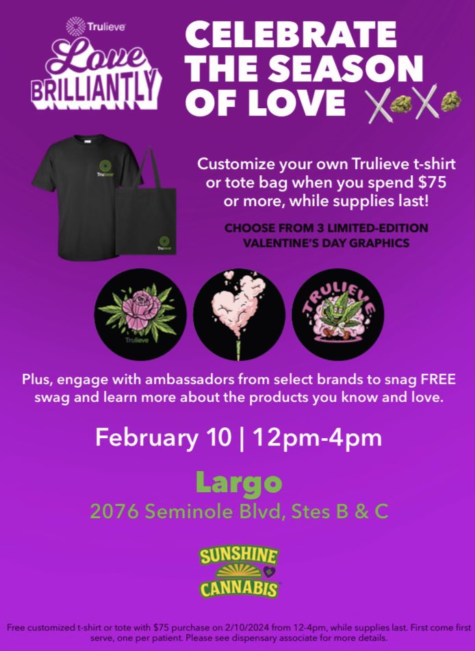 SunshineCannab2's tweet photo. #Goodmorning let’s kick the weekend off #SunshineFam with a #TruEvent TODAY☀️💚🚨 Come celebrate with your #SunshineCannabis brand at these 3 #Florida @Trulieve locations ‼️We will be there from 12pm-4pm hope to see you there 🫡✨💐🏆
#Trulieve #Cannabis #NaturalRelief https://t.co/lGNF2mtio1