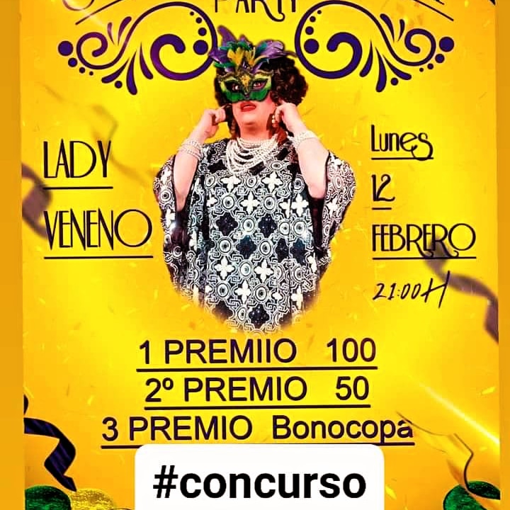 #GoValladolid <a href="/Lalupebarpucela/">Lalupe BarValladolid</a> 
Lunes 12 de Febrero a las 21:00h Gran FIESTA DE CARNAVAL con el tradicional concurso de disfraces . 
Y amenizado por LADY VENENO @ladyvenenoviuda
#GoValladolid #culturasiempre #valladolidmola #Valladolid