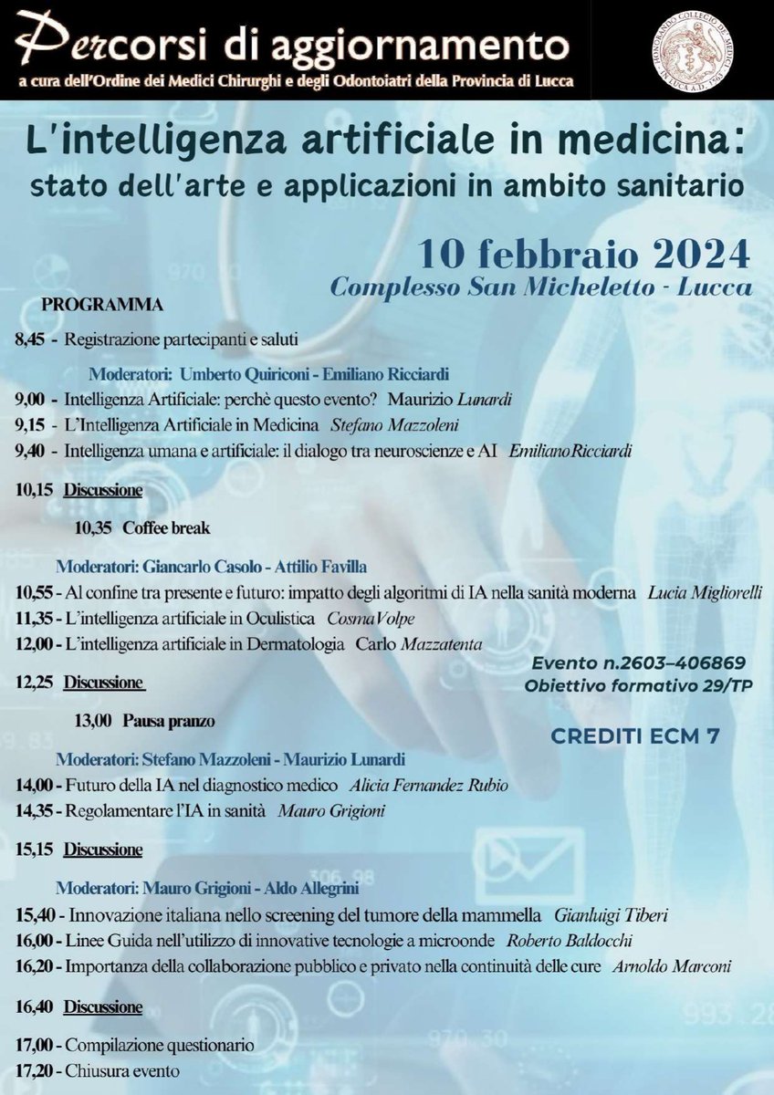 UBTsrl's tweet photo. Oggi a Lucca, presso l’Auditorium S. Micheletto, parliamo della tecnologia di #Imaging a microonde e delle relative applicazioni nello screening del tumore al seno.

#imaging #screening #tumoreseno https://t.co/qOT9IqXeGY