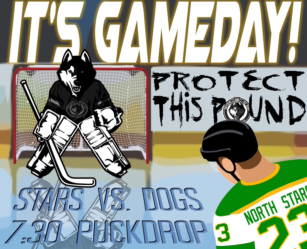 DrydenGMIceDogs's tweet photo. Let’s try this again…

IT’S GAME DAY!!!

The Thunder Bay North Stars are making the trip to Dtown to play your Dryden GM Ice Dogs.

Puck drop in the Dog Pound is  730pm.

#dogpoundproud #ourpack #bringbillhome https://t.co/wfgocM99kq