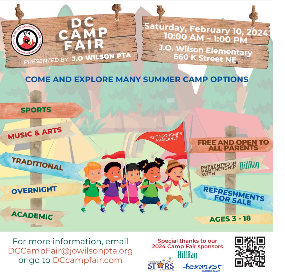 Today is the day you’ve been waiting for! The @JOWPTA and @HillRagDC DC Camp Fair is HERE. Join us at @JOWilsonDC, 660 K Street NE from 10-1. Admission is free!