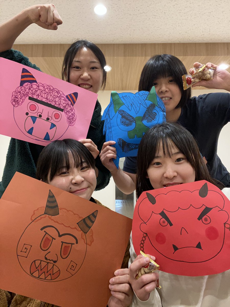 judotwcpe's tweet photo. 鬼は外〜🥜福は内〜👹
少し遅れた節分ですが鬼退治をしました！！
全員鬼になりましたが、退治されたのは最上でした😁

邪気や悪いもの落として今年も元気に頑張ります👊🏻 https://t.co/cZRvZfpOGI