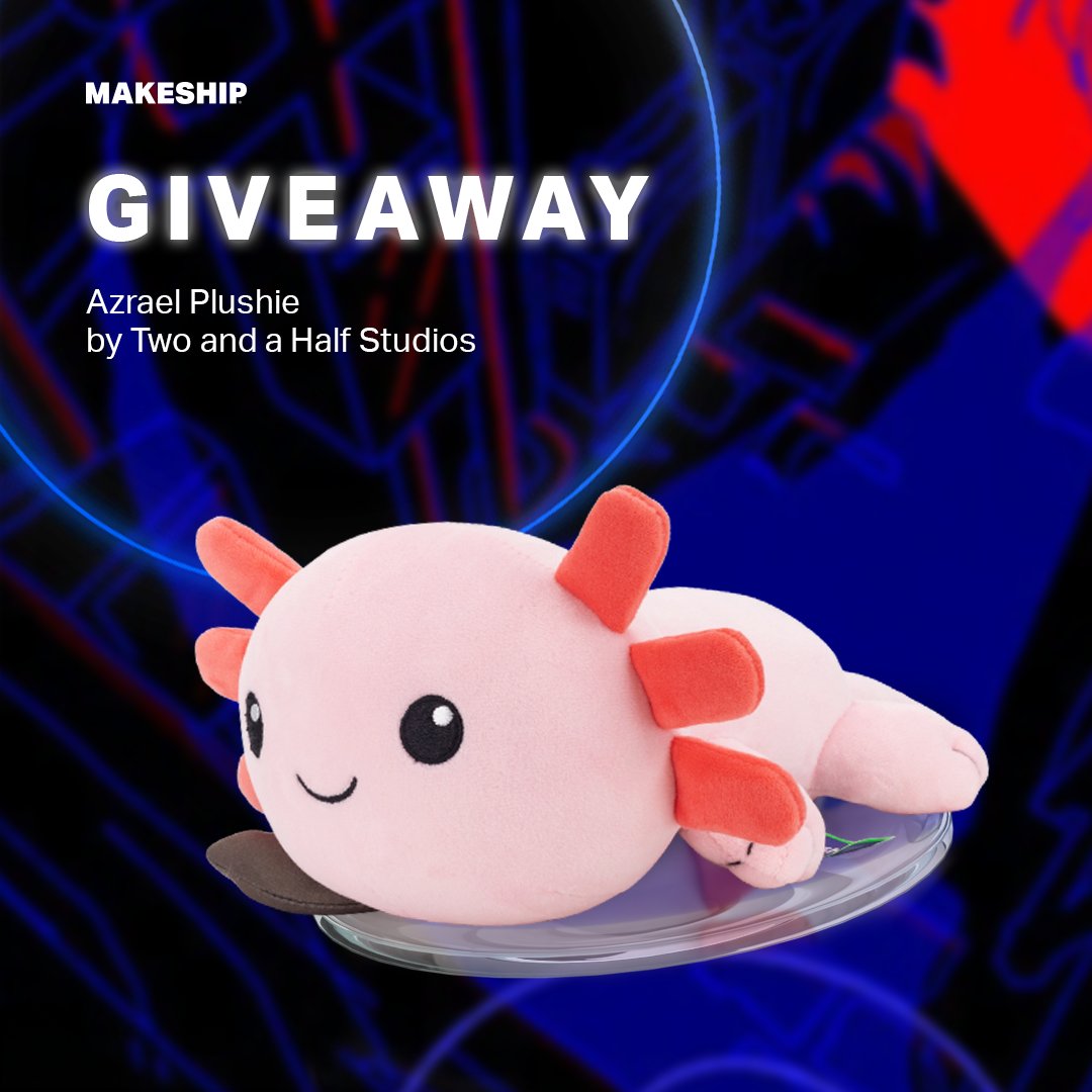 To celebrate the upcoming launch of plush Azrael, the angel of death &amp; also the cutest axolotl, we’re giving you the chance to win 1 of 2 Azrael plushies!

How to enter?
💀 Follow @makeship and <a href="/TwoHalfStudios/">Two and a Half Studios</a>
💀 Retweet this post

Giveaway ends February 13 at 2pm ET. Good luck!