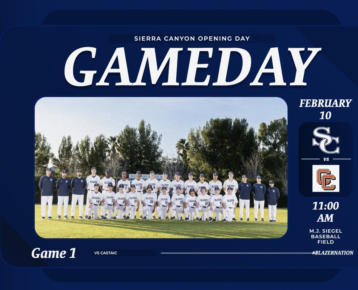 GAMEDAY!!! Sierra Canyon takes on Castaic @ home in the Easton SoCal Showdown today at 11:00am. #BlazerNation