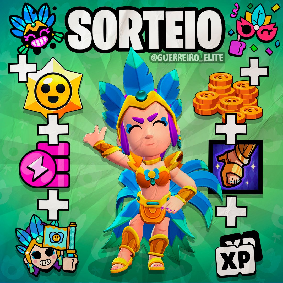 Sorteio!
Skin da Piper rainha da bateria +pins +ícone de perfil + spray + 2500 moedas+ 2750 pontos de poder+ 2000 duplicadores de fichas+star drop lendário!
Para participar basta me seguir, curtir♥️ e dar retweet nesse post 🔁 

O vencedor será anunciado dia 14/02
✍️ <a href="/Cejotinhaa/">Vitinhoo</a>