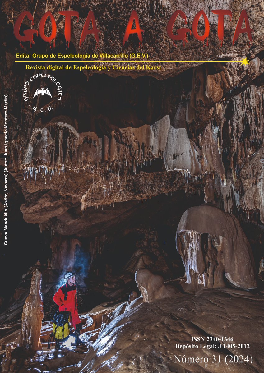 Aquí tenemos ya la portada de GOTA A GOTA nº 31, de la Cueva de Mendukilo, realizada por Juan Ignacio Montero Martín. Esperamos vuestros trabajos. Más info en:

👉espeleovillacarrillo.blogspot.com/2024/02/abrimo…

#Espeleología #Villacarrillo <a href="/Cuevastur/">CuevasTuristicas</a> <a href="/IGME1849/">Instituto Geológico y Minero de España</a> <a href="/aktunmeyaj/">ajau espeleología</a> @cecespeleo <a href="/Espele0Aragon/">Federación Aragonesa de Espeleología</a>