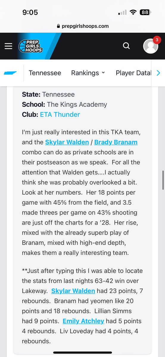 SkylarWalden14's tweet photo. Thank you so much @CoachDycus for the write up! (I am a ‘27)! My team works hard so proud of them! District Championship tonight! @CoachVez4 @LillianASims_5 @ETAThunder2027 https://t.co/INvxRtTbXI