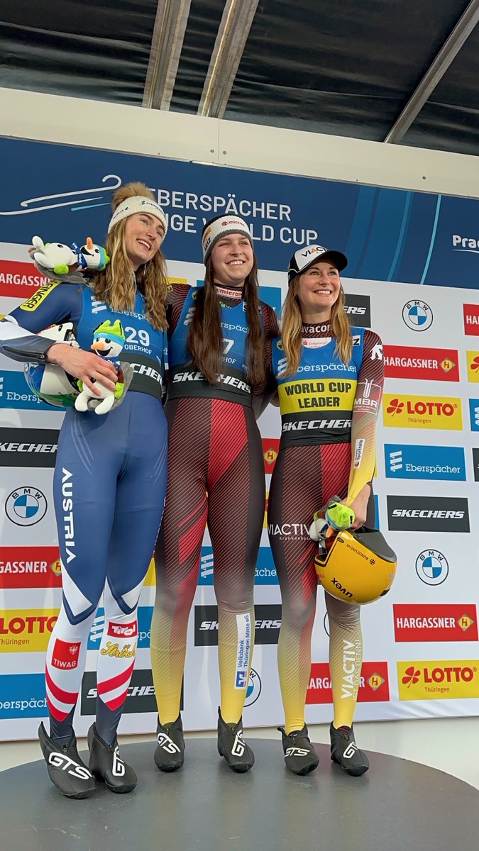 FIL_Luge's tweet photo. GOLD 🥇 for Merle Fräbel! Congratulations Merle on this amazing win!
🥈Madeleine Egle
🥉Julia Taubitz
#LugeLove #FILuge #Luge #Worldcup #Eberspaecher #thuringia #Eiskanal #thüringen_entdecken #rodeln #thüringen #visitoberhof #oberhof #tsbv https://t.co/Hy0VMND2JY