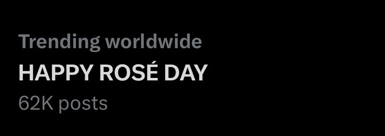 ROSEDAYS's tweet photo. Our tagline and english hashtag is now trending worldwide on X ❤️‍🔥

HAPPY ROSÉ DAY 
#GlobalStarROSÉDay
#장미빛_로제의_생일을_축하해 https://t.co/b1lAHXGD2g