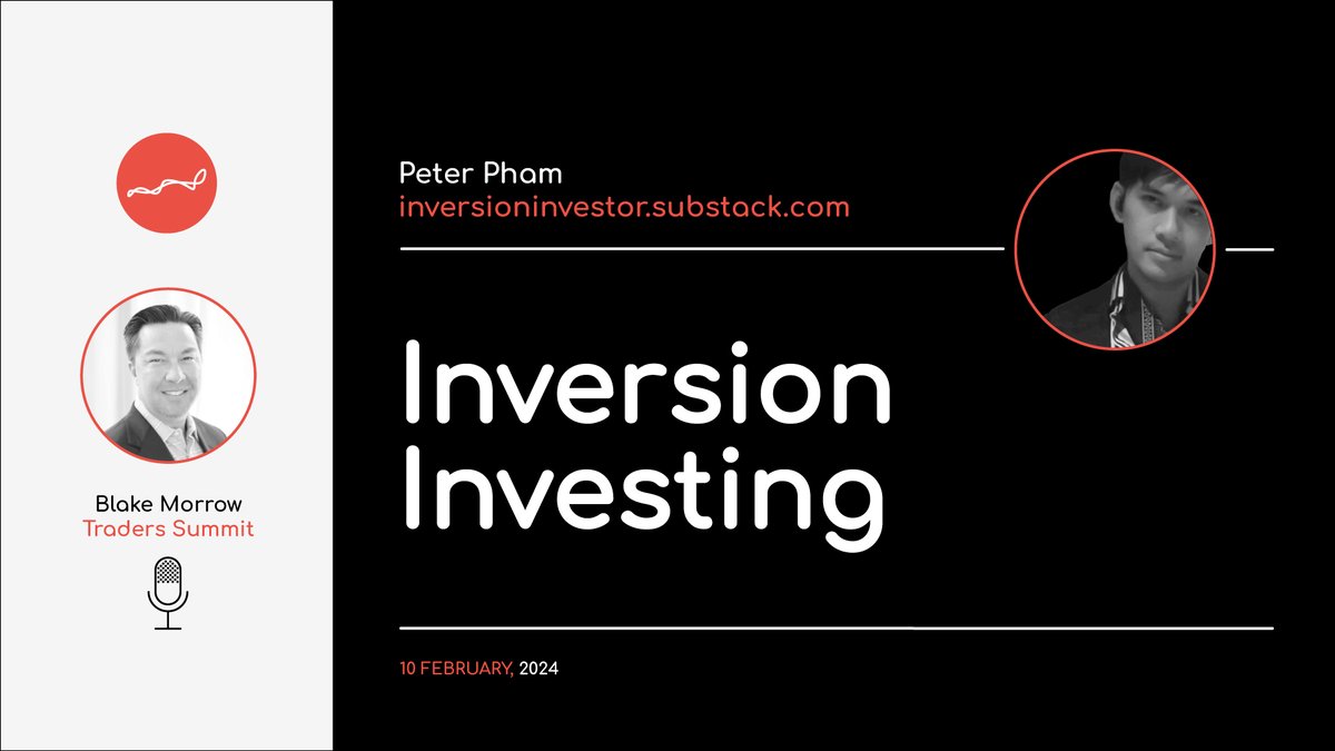 Traders_Summit's tweet photo. "Inversion Investing"

New interview with Peter Pham @AlphaVN 

Link here: https://t.co/19FgE3NeFF

#Markets #Analysis #Trading #Investing #PeterPham #TradersSummit https://t.co/ur5AvN9zLo