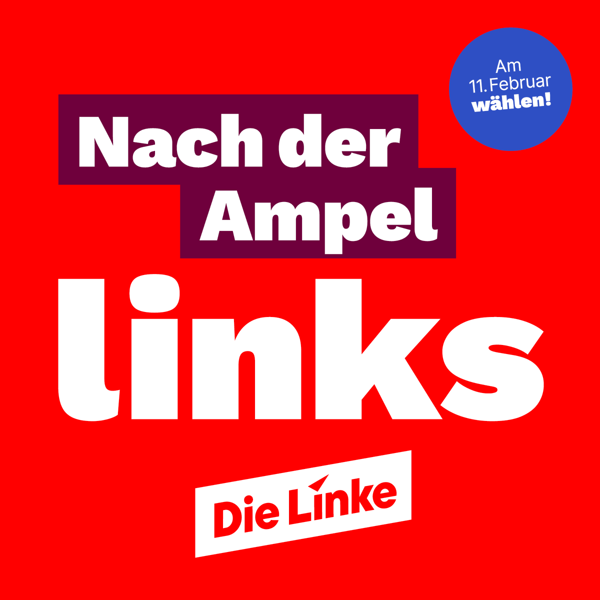 Morgen zwei Stimmen für #DieLinke in Berlin! Die Ampel legt mit der Kürzungspolitik Axt an den Sozialstaat & steht dem Rechtsruck tatenlos gegenüber. CDU & #NoAfD haben keine Lösungen, sondern zündeln am sozialen Zusammenhalt. Deshalb morgen die einzige soziale Kraft wählen!