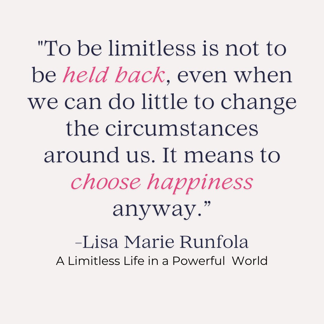 Being truly limitless means that we refuse to let these external factors hold us back. 
#PositiveMindset #Choosehappiness