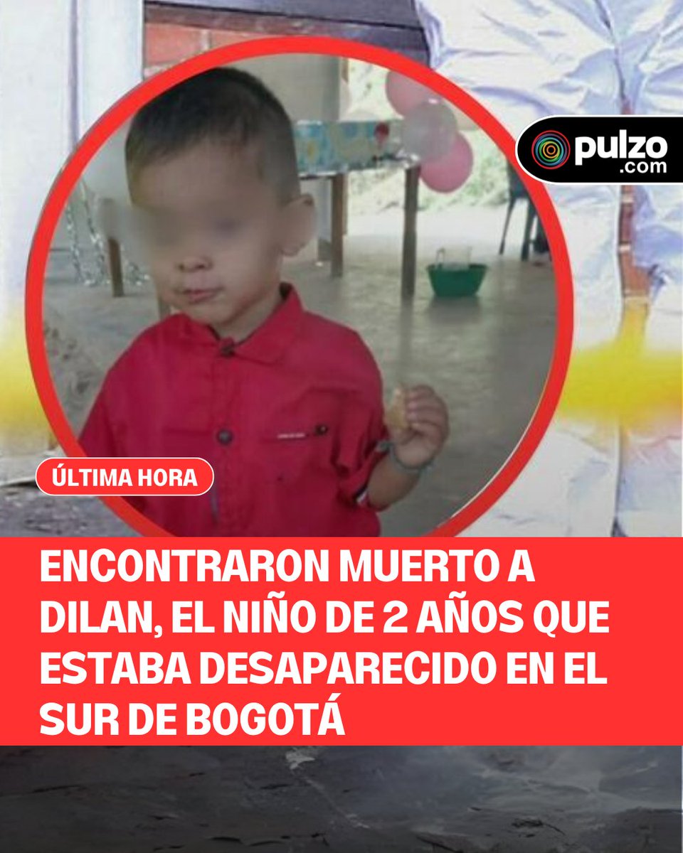 pulzo's tweet photo. Encontraron muerto a Dilan, el niño de 2 años que estaba desaparecido en el sur de Bogotá
https://t.co/fKbtkSPFaB https://t.co/4O9NuUQyIH