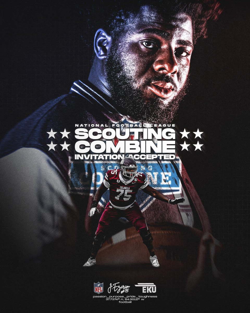 𝙏𝙝𝙚 𝙥𝙖𝙩𝙝 𝙩𝙤 𝙩𝙝𝙚 𝙙𝙧𝙖𝙛𝙩 𝙘𝙤𝙣𝙩𝙞𝙣𝙪𝙚𝙨! Josiah Ezirim is heading to the NFL Scouting Combine! Full details in the story below ⬇️ 📰 - t.ly/kdzMM #E2W | #MatterOfPride