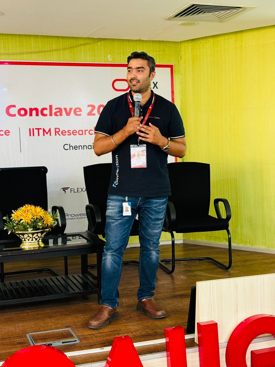 inoaug's tweet photo. Mr. Karan Thulsani of Conneqtion not just shared the success story of his organisation achieved using Oracle APEX but also promotes Oracle AI to a larger extent and extends helping hand pertaining to the same and analytical services!
#inoaug #orclapex #APEXConclave24 https://t.co/FuV5DJotJq