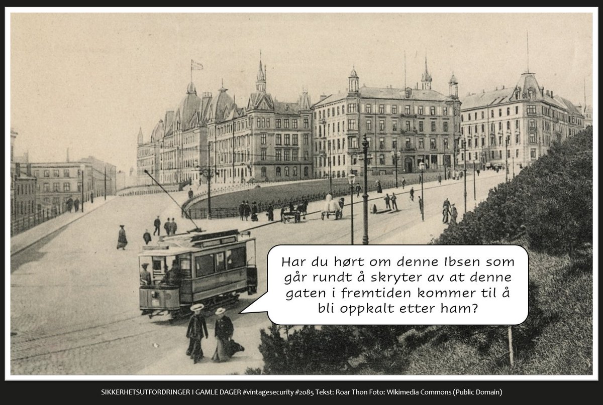 Denne krever litt kunnskap om historie og geografi.
De fleste som kjenner Oslo forstår denne.
Bortsett fra de som er fra Drammen!

God lørdag!

#vintagesecurity #infosec #sikkerhet #humor #ironi