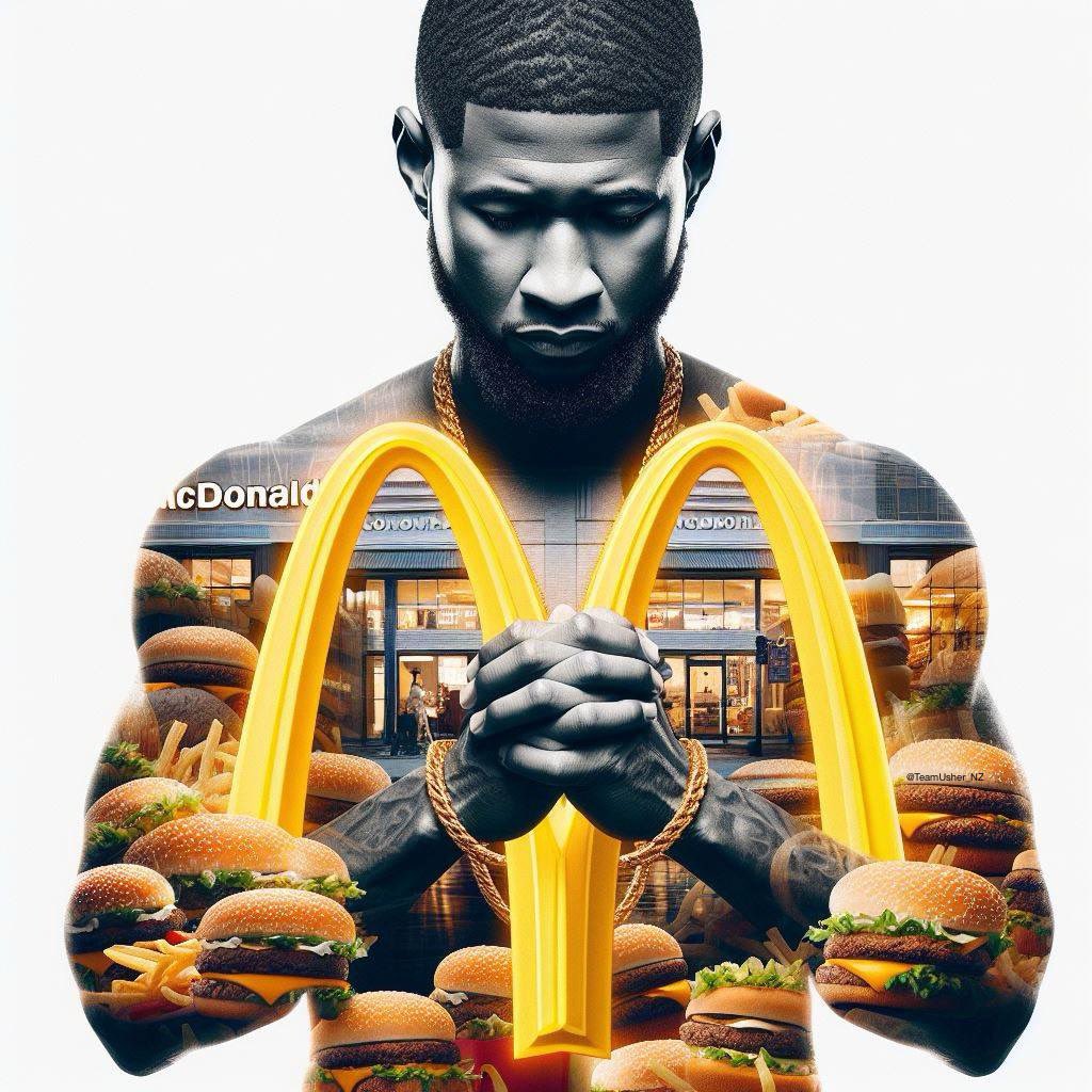 TeamUsherNZ's tweet photo. U know I just had to…. @Usher X @McDonalds GO BIG OR GO HOME!! 🍔🍟 #UsherArt https://t.co/b1H9Rs8OhU
