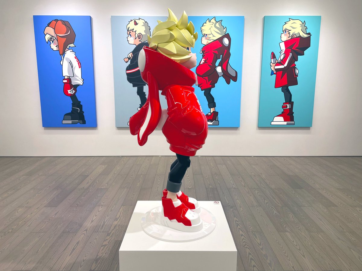 lonesame_cawboy's tweet photo. 松浦浩之さんの個展(at A/D GALLERY)。大きい立体がとても良かった🐇華奢な足に服と靴のボリュームがかわいい。質感も◎

菅原玄奨さんの個展(at EUKARYOTE)。
これまでの菅原さんの作品が時を経て変質したようにも見えてくる。立像、千体くらい並んだらナウな兵馬俑になりそうなどと思ってしまった。 https://t.co/mYKoYscYzy