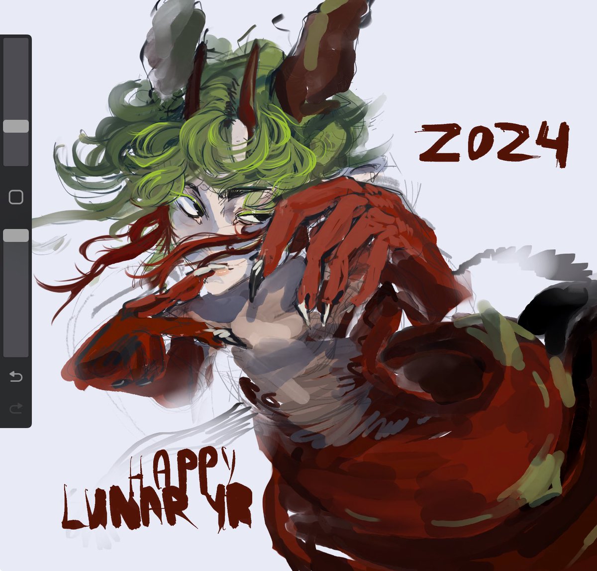 happy lunar year ! #LunarYear 
embrace my messy sketch and have a good time 🧧 
[maybe later i will be able to develop this design, but now i’m too sick ewwww]