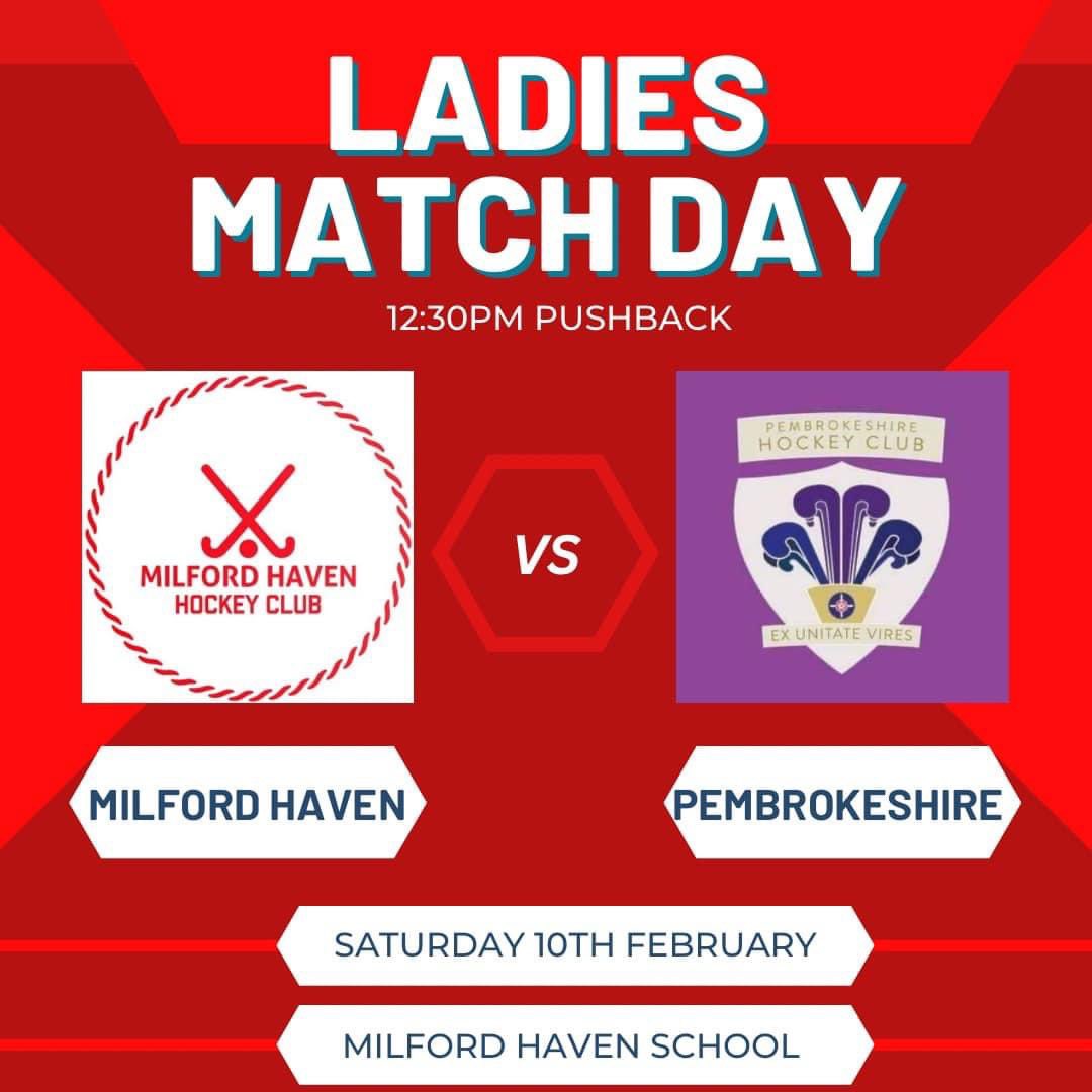 Local Derby Day 🏑 This doesn’t happen very often in our league! Our Ladies are play @PembrokeshireHC at 12:30pm. Come along and show your support 👊🏽