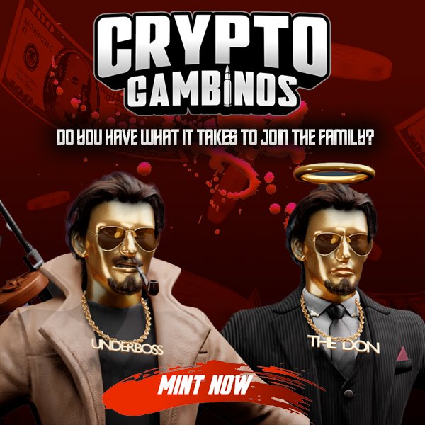 ᴅᴏᴍ sxɴᴛxs 🇭🇲⚡️ (@sirsxntxs) on Twitter photo Do you have what it takes to join the family? Crypto Gambinos - now minting @ cryptogambinos.com
<a href="/cryptogambinos/">Crypto Gambinos</a>
#NFT #NFTCommunity #nftart #NFTMarketplace #NFTdrop Do you have what it takes to join the family? Crypto Gambinos - now minting @ cryptogambinos.com
<a href="/cryptogambinos/">Crypto Gambinos</a>
#NFT #NFTCommunity #nftart #NFTMarketplace #NFTdrop