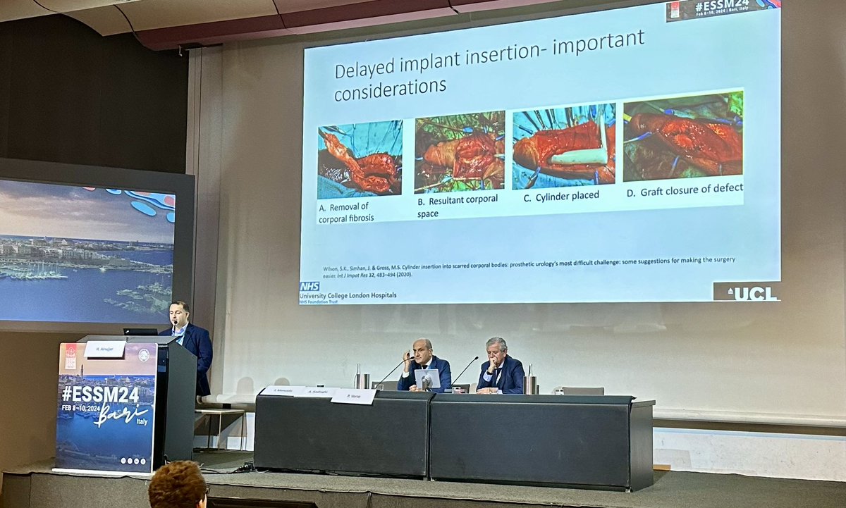 During @essm_tweets meeting, @HussainAlnajjar shared his experiences on #penileprosthesis insertion into scarred corporal bodies. To read full text 👉 rdcu.be/dyjAP