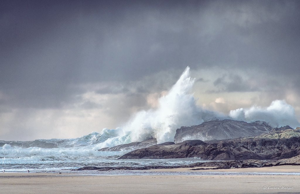 Waves crashing at Glen Beach, #glencolmcille
