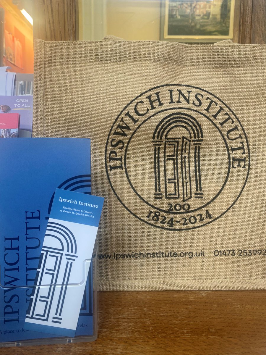 Ips_Institute's tweet photo. The Ipswich Institute was established in 1824, meaning that this year marks our 200th anniversary!
We have a selection of commemorative merchandise to purchase including these jute bag.
These are available to purchase from the Reading Room and Library front desk for just £6! https://t.co/bDy5bQG9y0