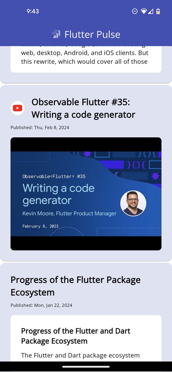 FlutterPulseApp's tweet image. Writing a code generator 

@kevmoo