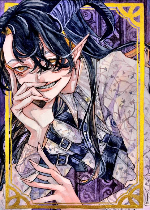 #フォロワー1万人以下の絵師が力作を投稿してたくさんのフォローを貰うタグ顔がいい男と装飾やら柄やらごちゃごちゃ描くのがすきです 