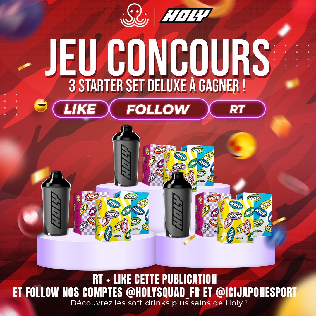 Avec @holysquad_fr on vous fait gagner 3 Starter Set Deluxe ! 🤩 Pour participer, tu n'as qu'à: - Like ❤️+ RT 🔁cette publication - T'abonner aux comptes @icijaponesport + @holysquad_fr