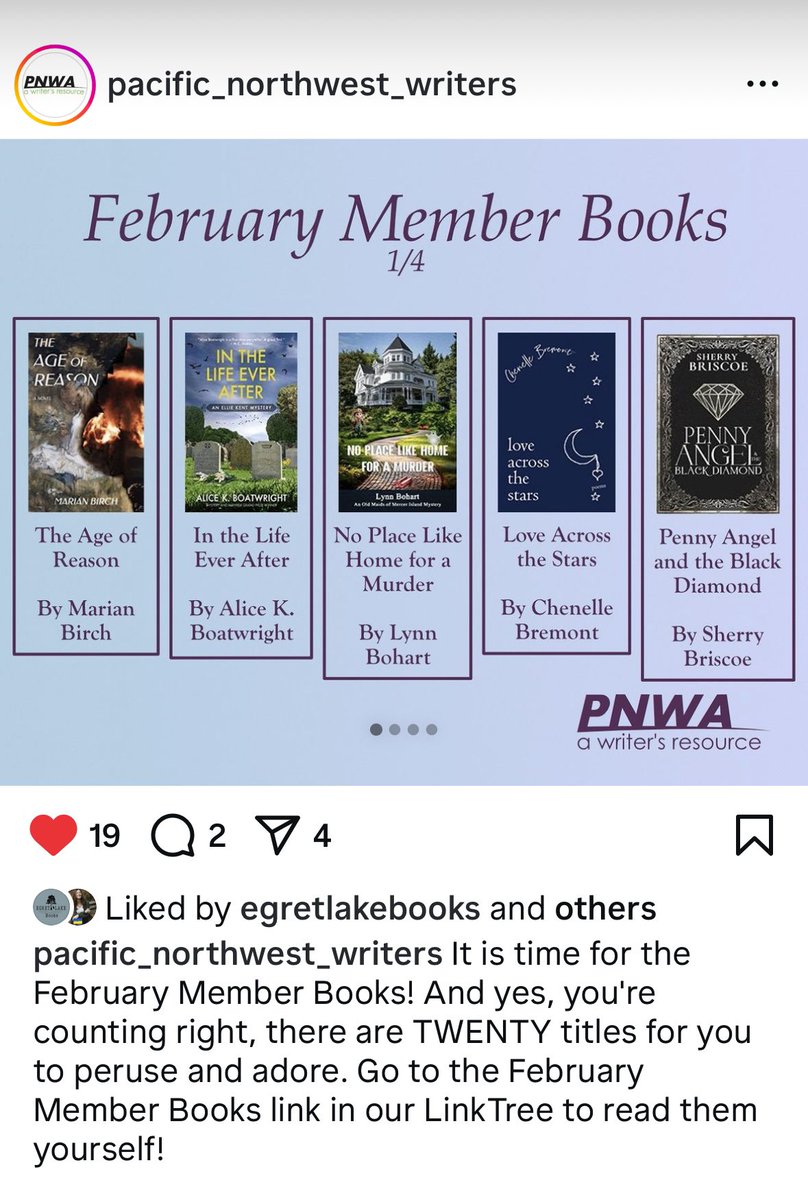 Pacific Northwest Writers Association is where I learned most of my writing skills. “Love Across the Stars” is highlighted this month.