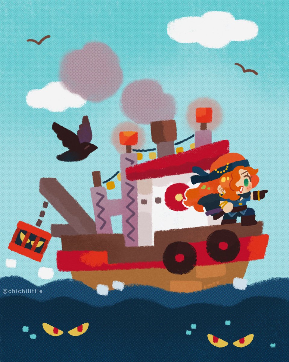 chichilittle's tweet photo. gem’s ocean adventures! ⚓️🐟🌊 

#Geminitayfanart #hermitcraft https://t.co/kRklGr2KKr