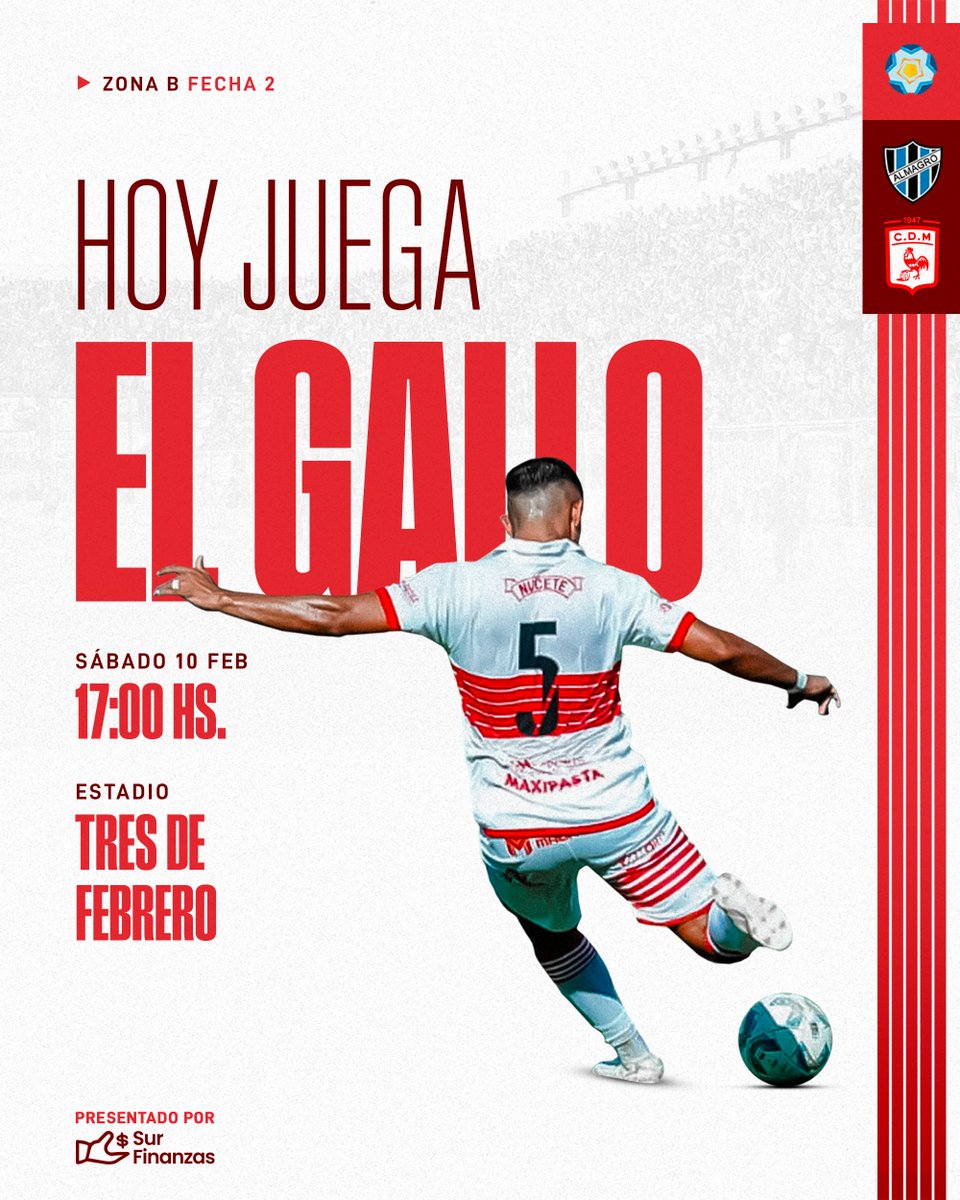 depmoronoficial's tweet photo. ¡HOY JUEGA MORÓN!

🏆 Primera Nacional • Zona B • Fecha 2
🆚 Almagro
📆 Sábado 10/02
🕘 17:00 hs.
📺 TyC Sports Play
🏟️ Estadio Tres de Febrero

#SomosElOeste🐓 https://t.co/9newuIwm2c