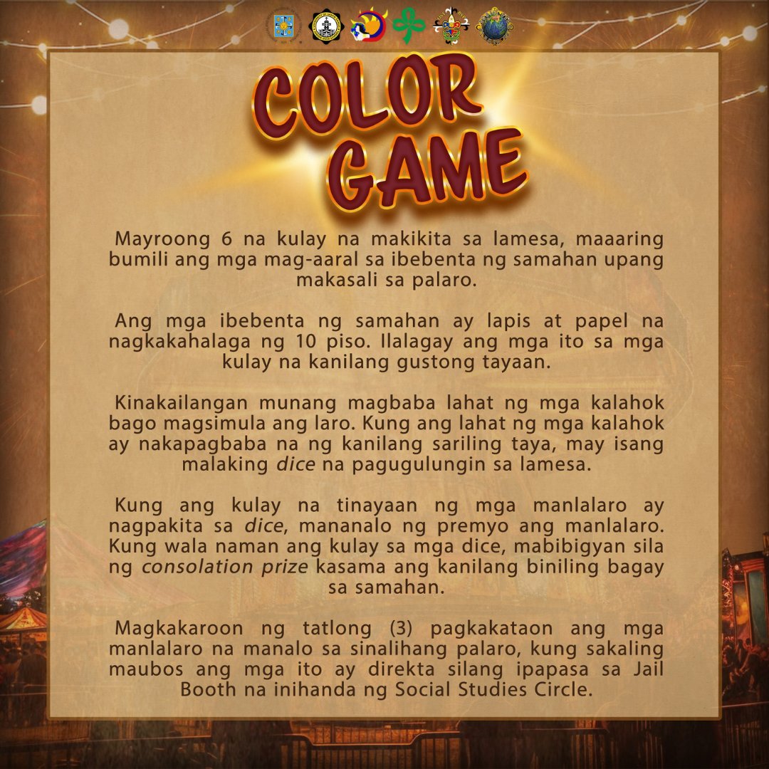 ustjhsgsp's tweet photo. Halina’t samahan kaming  ipagdiwang ang pinakahihintay ng UST Junior High School, ang 𝕵𝕳𝕾@96!  

Sa ibaba ay makikita ang mekaniks ng bawat laro. Siguraduhing basahin ito nang mabuti upang makalahok sa mga larong nasabi at magkaroon ng pagkakataong manalo! https://t.co/c1DcnhKegt