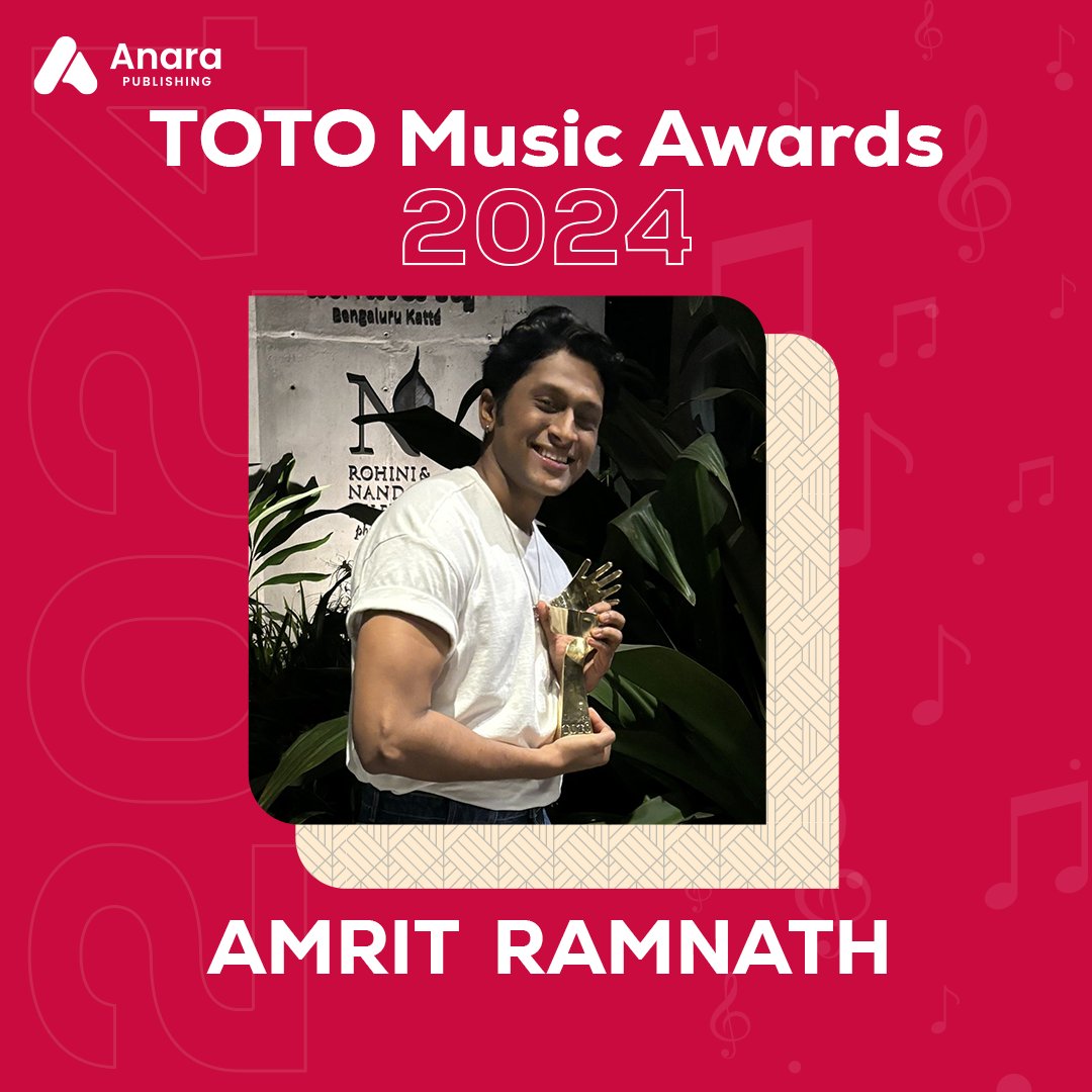 Congratulations to Amrit Ramnath for winning the TOTO Music Awards 🌟🏆

@amritramnath @totomusicindia 🩵

#AnaraPublishing #MusicPublisher #MusiconScreen #NewMusic #NewRelease #Songwriters #Musicians #FreshNewTunes #ArtistAchievements #MusicFestival #LiveMusic