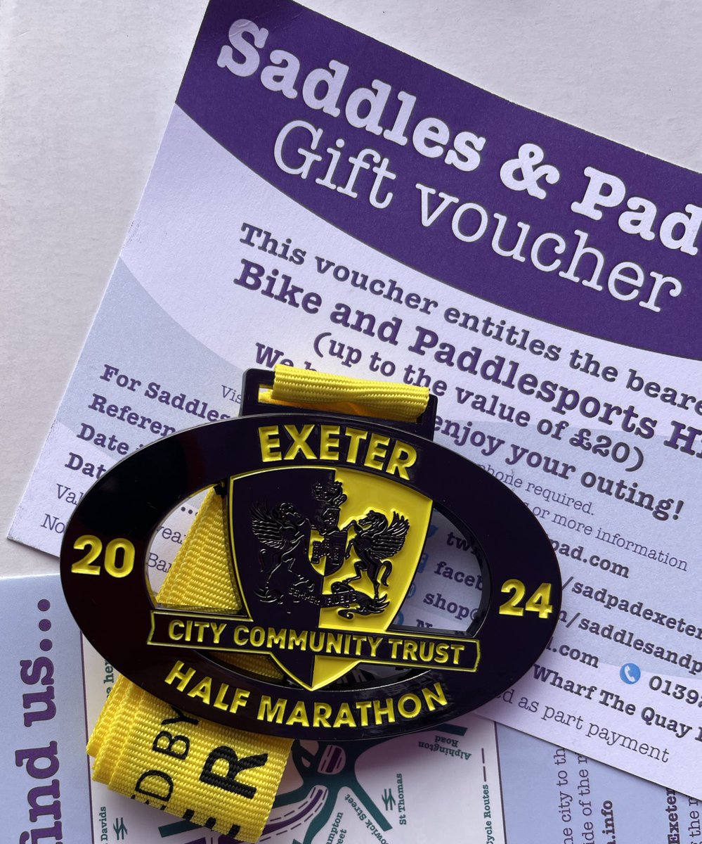 🟡 Exeter Half Marathon 2️⃣0️⃣2️⃣4️⃣

❤️ Thank You to <a href="/SadPadExeter/">Saddles & Paddles</a> who have gifted a voucher to our male and female winners this weekend 

Headline Sponsor | <a href="/TozersLaw/">Tozers</a> 

#ECFC #community