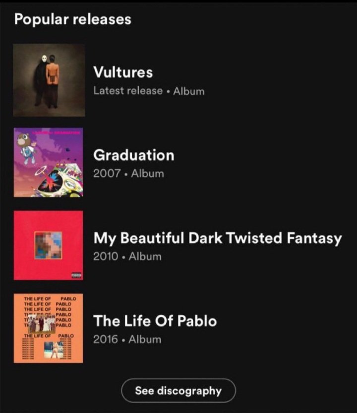 devontsr's tweet photo. *CONCEPT*

Kanye releases Vultures on Spotify

Thoughts? https://t.co/gBe0ltJ7to