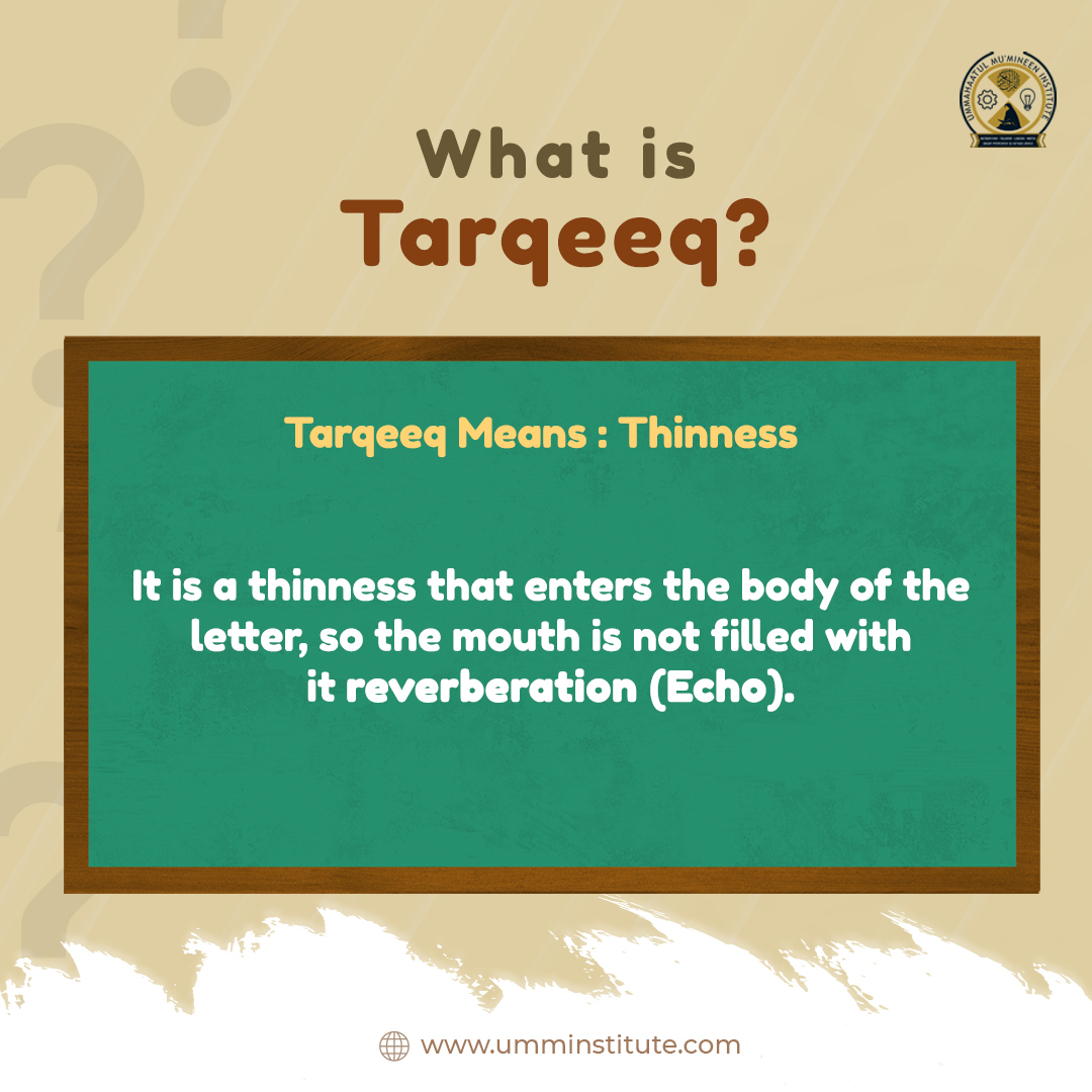 📚✨ Can you give some Tarqeeq letters?

Discover the science of tajweed with us!

DM us to start your journey today!

➡️ umminstitute.com/contact-us/

#TajweedCourse #QuranStudies #SistersInQuran #UMMI #islamiceducation #quran #learnquranfromhome #learnquranonline